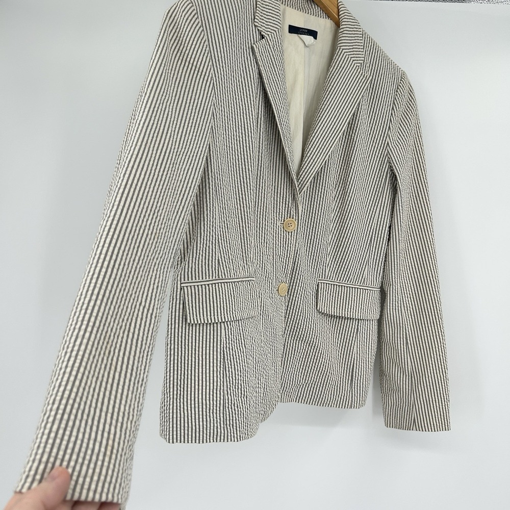 J Crew Coastal Stripe Blazer Women 6 New England Nantucket Old Money Preppy 90s
